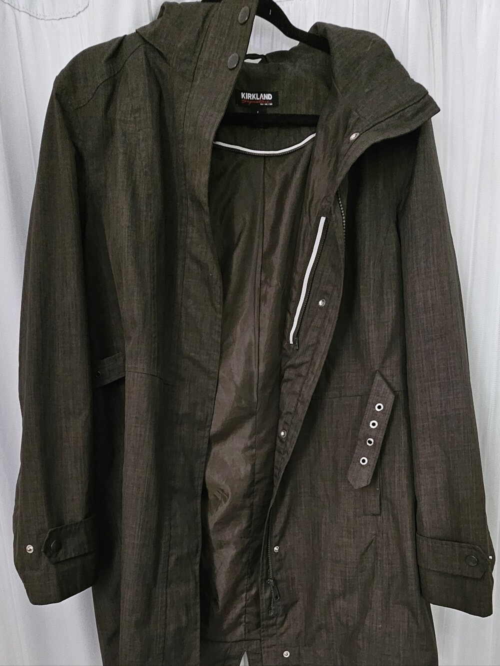 Women's Kirkland Signature Dark Green/brown Trench Coat